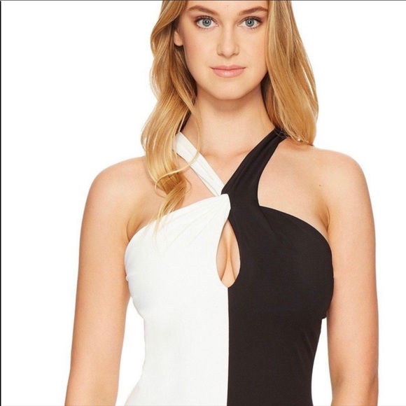 Amoressa Other - Amoressa Domino Jinx Twist One-Piece B&W Swimsuit